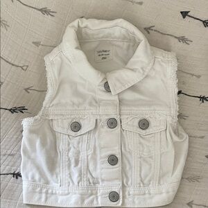 GAP White Denim Sleeveless Vest